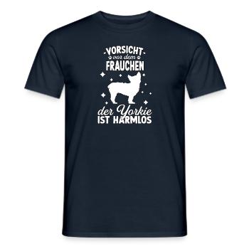 Yorkie Mama Yorkshire Terrier Frauchen Hundehalter - Männer T-Shirt - Navy - Vorne - AI Model Male 178 light (178cm)