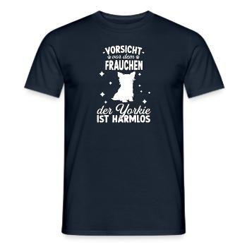 Lustiges Yorkie Frauchen Motiv Hundeliebe Yorkie - Männer T-Shirt - Navy - Vorne - AI Model Male 178 light (178cm)