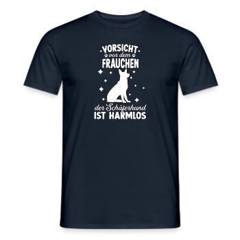 Lustiges Schäferhund Frauchen Motiv Hundeschule - Männer T-Shirt - Navy - Vorne - AI Model Male 178 light (178cm)