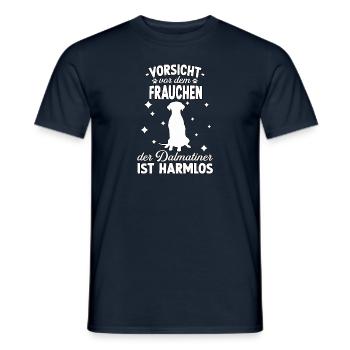Lustiges Dalmatiner Frauchen Motiv Hundeliebhaber - Männer T-Shirt - Navy - Vorne - AI Model Male 178 light (178cm)