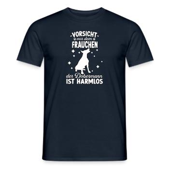Witzig Dobermann Frauchen Hundeliebhaber Dobermann - Männer T-Shirt - Navy - Vorne - AI Model Male 178 light (178cm)