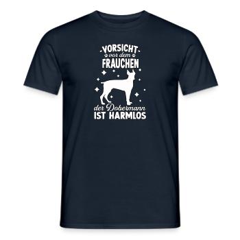 Lustig Dobermann Frauchen Hundeliebe Dobermann - Männer T-Shirt - Navy - Vorne - AI Model Male 178 light (178cm)