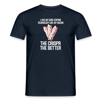 Crispr Quote Bacon Micro-biologists Geneticist - Men's T-Shirt - navy - Front - AI Model Male 178 light (178cm)