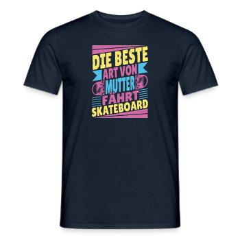 Skateboarder Motiv beim Skating in der Halfpipe - Männer T-Shirt - Navy - Vorne - AI Model Male 178 light (178cm)