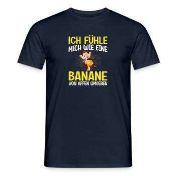 Affen Banane Arbeit - Männer T-Shirt - Navy - Vorne - AI Model Male 178 light (178cm)