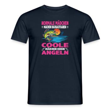 Normale Mädchen machen Hausaufgaben coole Mädchen - Männer T-Shirt - Navy - Vorne - AI Model Male 178 light (178cm)