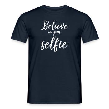 Believe In Your Selfie Women's - Men's T-Shirt - navy - Front - AI Model Male 178 light (178cm)