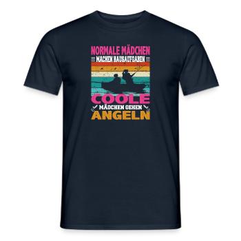Normale Mädchen machen Hausaufgaben coole Mädchen - Männer T-Shirt - Navy - Vorne - AI Model Male 178 light (178cm)