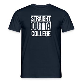Straight Outta College - Men's T-Shirt - navy - Front - AI Model Male 178 light (178cm)