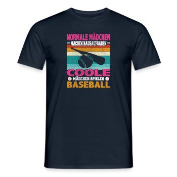 Normale Mädchen machen Hausaufgaben coole spielen - Männer T-Shirt - Navy - Vorne - AI Model Male 178 light (178cm)