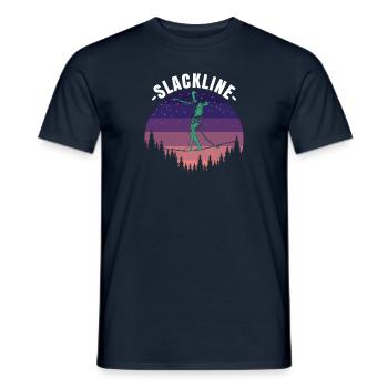 Slackline Slackline Vintage for Slackliner - Men's T-Shirt - navy - Front - AI Model Male 178 light (178cm)