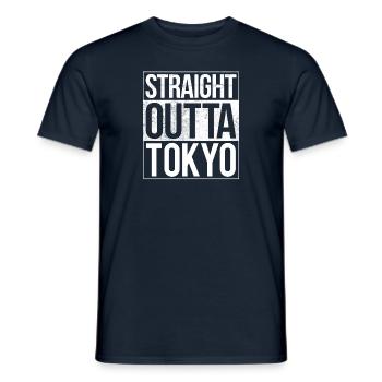 Straight Outta Tokyo - Men's T-Shirt - navy - Front - AI Model Male 178 light (178cm)