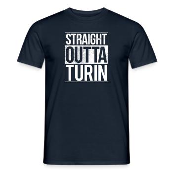 Straight Outta Turin - Men's T-Shirt - navy - Front - AI Model Male 178 light (178cm)