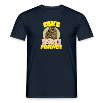 Friends fake friends - Men's T-Shirt - navy - Front - AI Model Male 178 light (178cm)