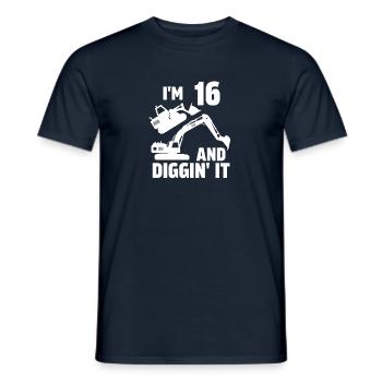 Tengo 16 años y Diggin' It - Camiseta hombre - azul marino - delante - AI Model Male 178 light (178cm)