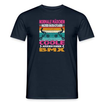 Witziger BMX Bike Fahrer Spruch für Mädchen für - Männer T-Shirt - Navy - Vorne - AI Model Male 178 light (178cm)