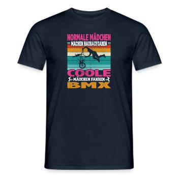 Witziger BMX Bike Fahrer Spruch für Mädchen für - Männer T-Shirt - Navy - Vorne - AI Model Male 178 light (178cm)