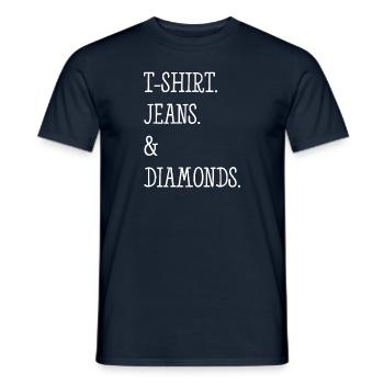 T Shirt Jeans & Diamonds Cute Gift - Men's T-Shirt - navy - Front - AI Model Male 178 light (178cm)