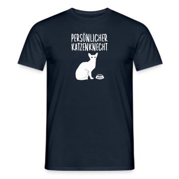 Persönlicher Katzenknecht Katzenhalter Geschenk - Männer T-Shirt - Navy - Vorne - AI Model Male 178 light (178cm)
