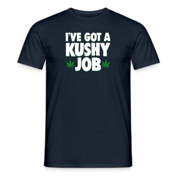 I've Got A Kushy Job CBD Oil Marijuana - Men's T-Shirt - navy - Front - AI Model Male 178 light (178cm)