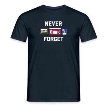 Never Forget Funny Video Cassette - Men's T-Shirt - navy - Front - AI Model Male 178 light (178cm)