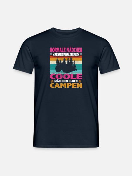 Camping Spruch Normale Mädchen Hausaufgaben coole - Männer T-Shirt - Navy