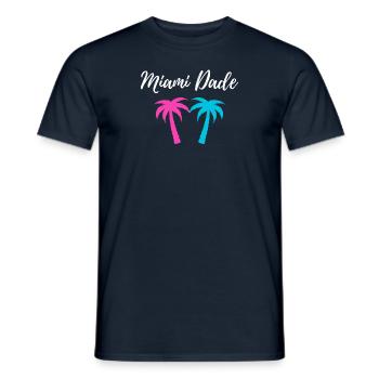Miami Dade Palm Trees - Men's T-Shirt - navy - Front - AI Model Male 178 light (178cm)