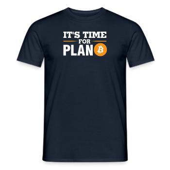 Crypto Quote It's Time For Plan B - Men's T-Shirt - navy - Front - AI Model Male 178 light (178cm)