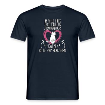 Katzen Spruch Kuschel Outfit Lustiges Katzenhalter - Männer T-Shirt - Navy - Vorne - AI Model Male 178 light (178cm)