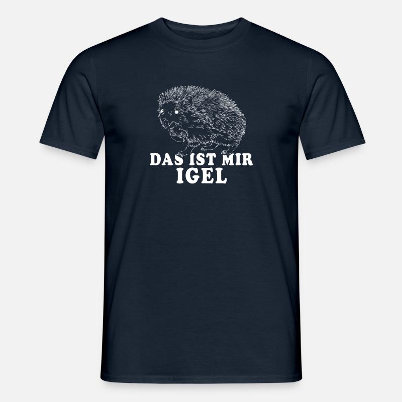 Witziger Igel Spruch Das ist mir Igel Braunbrust - Männer T-Shirt - Navy