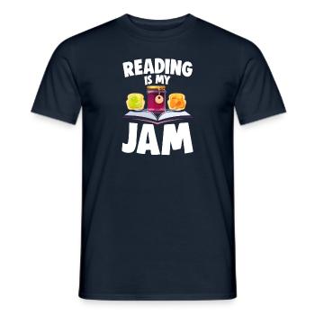 Reading Is My Jam - Men's T-Shirt - navy - Front - AI Model Male 178 light (178cm)