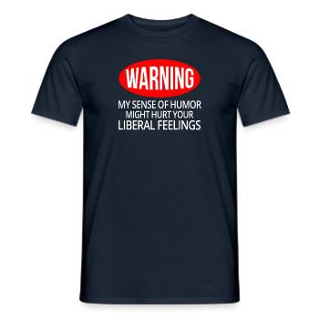Warning My Sense Of Humor May Hurt You - Men's T-Shirt - navy - Front - AI Model Male 178 light (178cm)