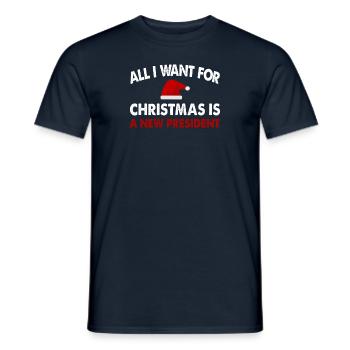 Anti Biden Christmas Funny Political - Men's T-Shirt - navy - Front - AI Model Male 178 light (178cm)