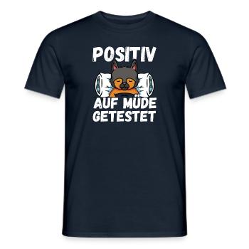 Positiv auf Müde getestet Deutscher Schäferhund - Männer T-Shirt - Navy - Vorne - AI Model Male 178 light (178cm)