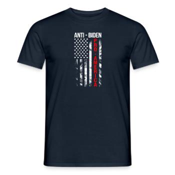 Anti Biden Pro America Flag - Men's T-Shirt - navy - Front - AI Model Male 178 light (178cm)