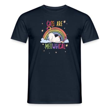 Cats are Meowgical Rainbow Unicorn Cat - Men's T-Shirt - navy - Front - AI Model Male 178 light (178cm)