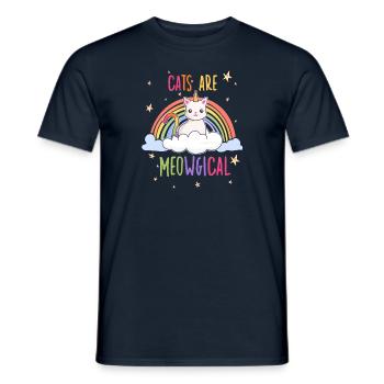 Cute Cats Rainbow Motif for Cat Fans - Men's T-Shirt - navy - Front - AI Model Male 178 light (178cm)