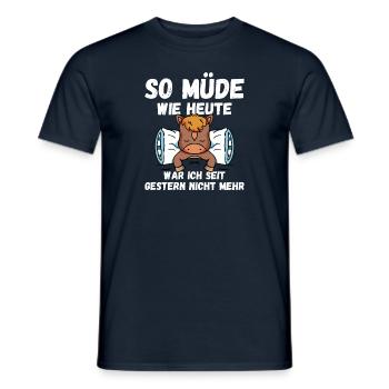 So müde wie heute war ich gestern nicht Pferd Fun - Männer T-Shirt - Navy - Vorne - AI Model Male 178 light (178cm)
