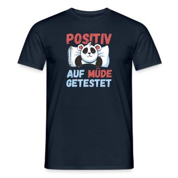Positiv auf Müde getestet Pandas Fun - Männer T-Shirt - Navy - Vorne - AI Model Male 178 light (178cm)