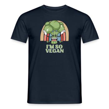 Broccoli Vegetables Vegan - Men's T-Shirt - navy - Front - AI Model Male 178 light (178cm)