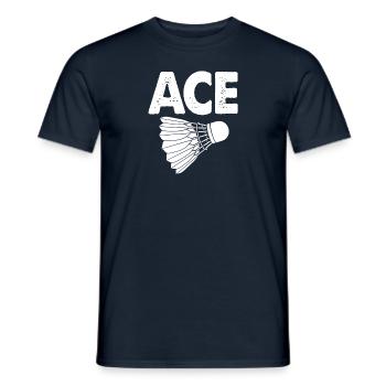 Badminton Ace Birdie Funny Badminton - Men's T-Shirt - navy - Front - AI Model Male 178 light (178cm)