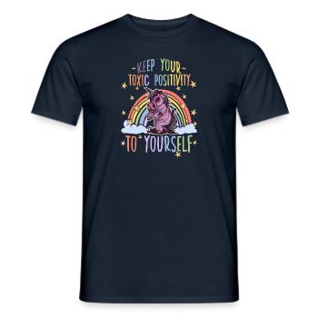 Einhorn Zombie Toxic Positivity Misanthropen - Männer T-Shirt - Navy - Vorne - AI Model Male 178 light (178cm)