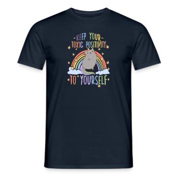 Cynical Anti Rainbow Motif Cat Owner - Men's T-Shirt - navy - Front - AI Model Male 178 light (178cm)