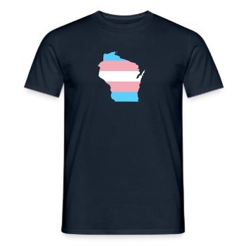 Fantasy FooTrans Flag Wisconsin LGBT Pride Support - Men's T-Shirt - navy - Front - AI Model Male 178 light (178cm)