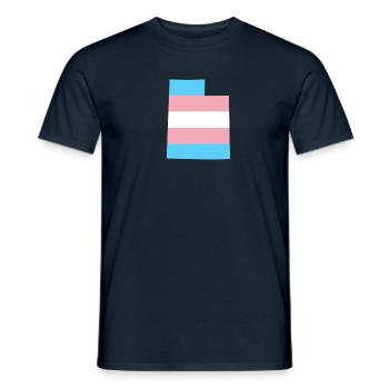 Trans Flag Utah LGBT Pride Support - Men's T-Shirt - navy - Front - AI Model Male 178 light (178cm)