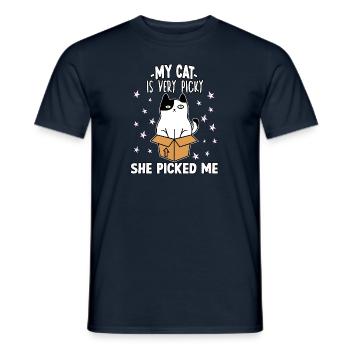 Sure, my cat is picky cat owner - Men's T-Shirt - navy - Front - AI Model Male 178 light (178cm)