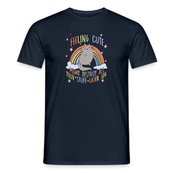 Cat saying for cat owners rainbow - Men's T-Shirt - navy - Front - AI Model Male 178 light (178cm)