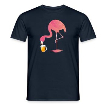 Beer Flamingo Bier Trinken Design - Männer T-Shirt - Navy - Vorne - AI Model Male 178 light (178cm)