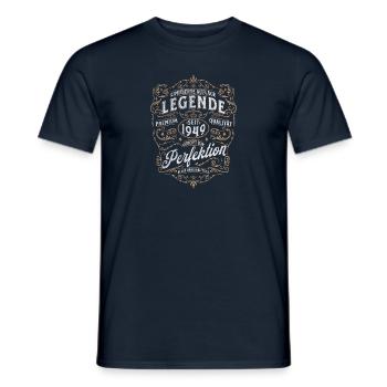Anniversaire 74e anniversaire Mme Mann 1949 Drôle - T-shirt homme - marine - Devant - AI Model Male 178 light (178cm)