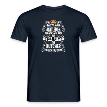 Boucher T drôle de dicton motif boucher - T-shirt homme - marine - Devant - AI Model Male 178 light (178cm)